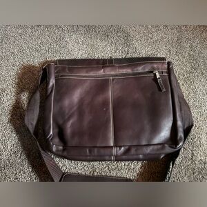 Latico Dark Brown Leather Messenger Bag